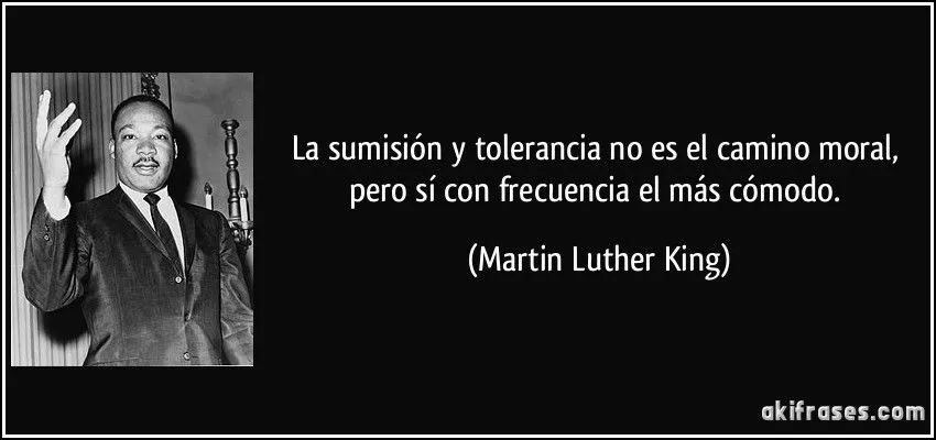 La sumisión y tolerancia no es el camino moral, pero sí con...