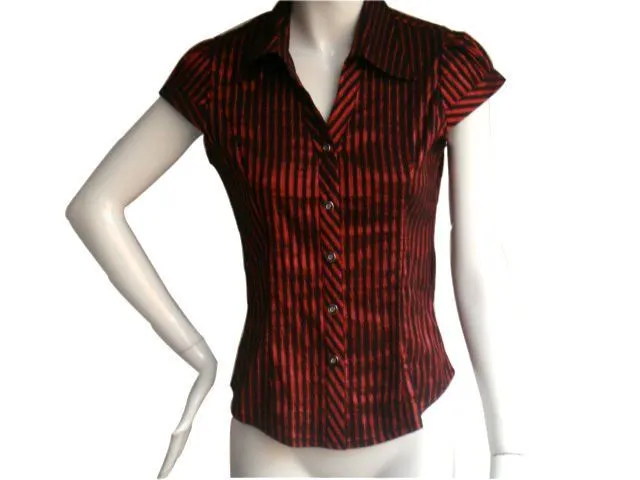 Súper corto de color rojo de la señora de la blusa-Mujeres Blusas ...