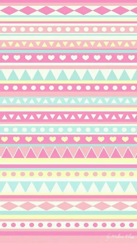 super cute girly blue pink yellow aztec prints wallpaper ...