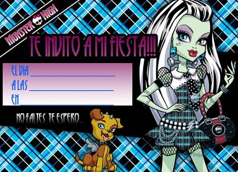 La Super Mamy: Invitaciones Monster High para cumples