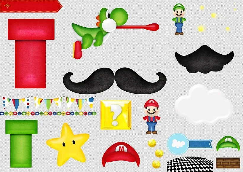 Super Mario Bros: Kit Gratis de Scrapbook. - Oh My Fiesta! Friki