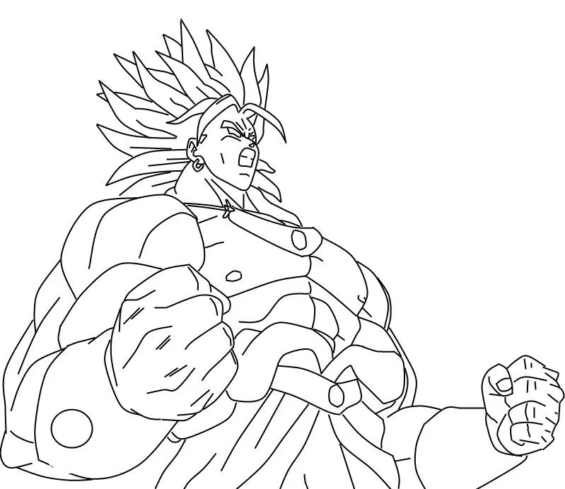 Super Saiyan Broly Lineart by ~duskoy on deviantART