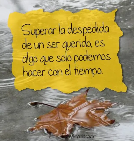 Superar la despedida de un ser querido, es .... Frases. Superar la despedida de un ser querido, es .... Frases.
