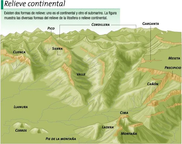la superficie terrestre: RELIEVE CONTINENTAL la superficie terrestre: RELIEVE CONTINENTAL