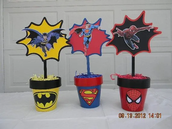 Superhero Centerpieces by KeepsakeToppers | Superhero | Pinterest ... Superhero Centerpieces by KeepsakeToppers | Superhero | Pinterest ...
