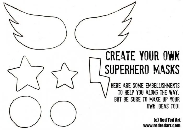 Superhero Masks (+ Template) - Party Activity : Red Ted Art's Blog
