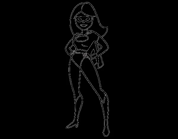 Dibujo de Superheroina para Colorear - Dibujos.net Dibujo de Superheroina para Colorear - Dibujos.net