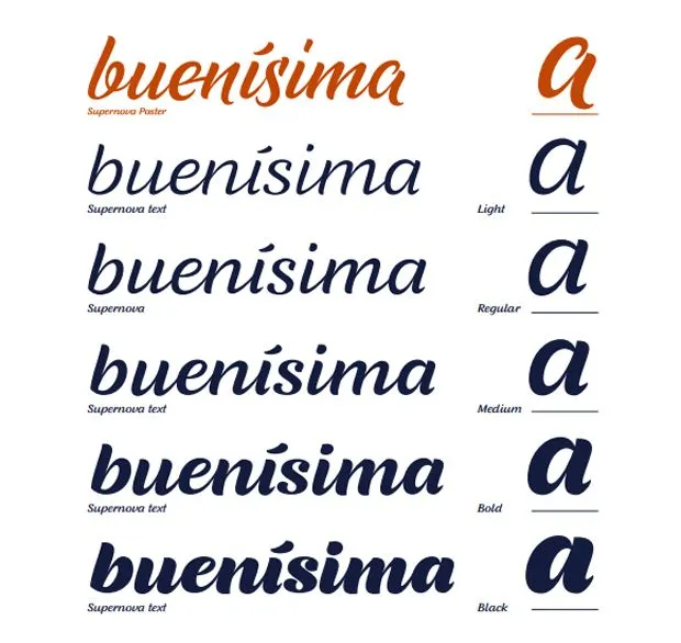 Supernova, tipografía script y disponible para pequeños tamaños Supernova, tipografía script y disponible para pequeños tamaños