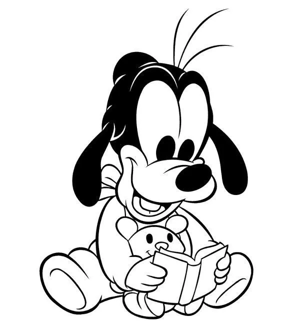 surfboard coloring | Goofy reading a book – free coloring pages ...