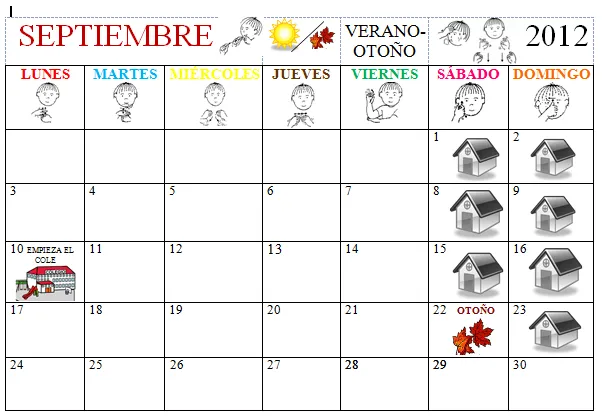 SUSANA Maestra de A.L.: Calendario Mensual
