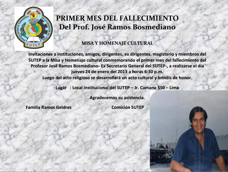 SUTEP TRUJILLO: LIMA: MISA POR PRIMER MES DE FALLECIMIENTO DE JOSÉ ... SUTEP TRUJILLO: LIMA: MISA POR PRIMER MES DE FALLECIMIENTO DE JOSÉ ...