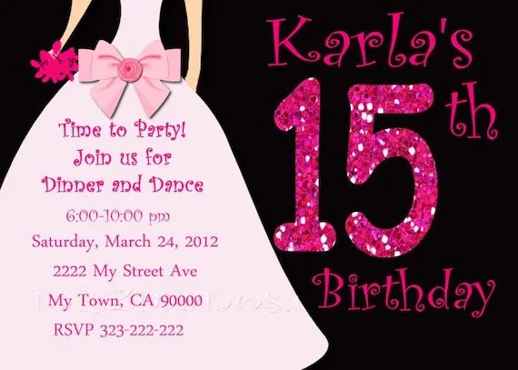 Sweet 15 Invitation Invitaciones de 15 años by M2MPartyDesigns
