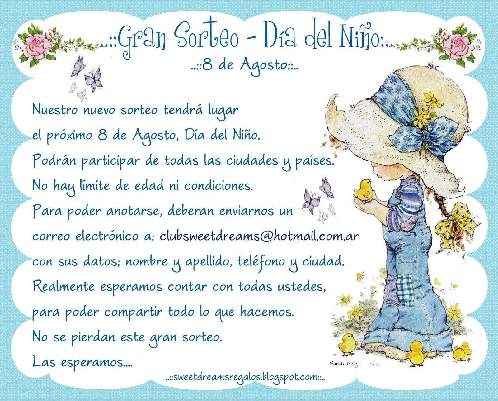 Sweet Dreams Regalos:..: ..:Sorteo del Dia del Niño:.. Sweet Dreams Regalos:..: ..:Sorteo del Dia del Niño:..