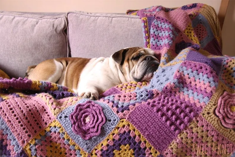 Sweet&Knit: Manta Crochet popurri de muestras