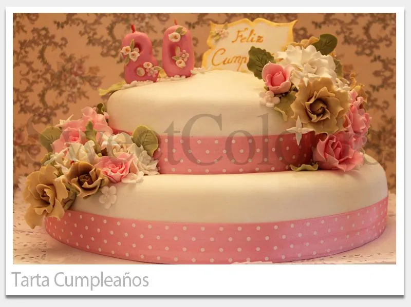 SweetColours, tartas decoradas: Tarta 80 Cumpleaños SweetColours, tartas decoradas: Tarta 80 Cumpleaños