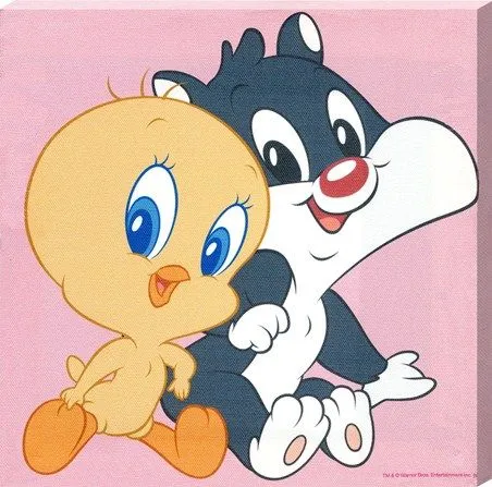 Sylvester & Tweety Pie, Baby Looney Tunes Canvas: 25cm x 25cm ... Sylvester & Tweety Pie, Baby Looney Tunes Canvas: 25cm x 25cm ...