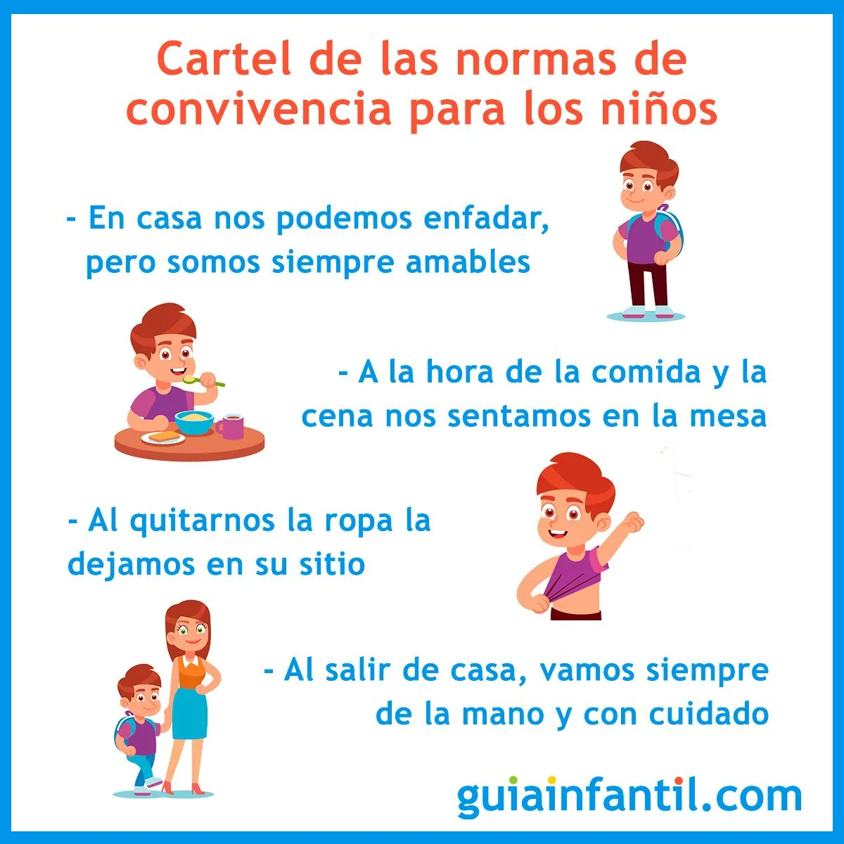 Cómo hacer una tabla o cartel de las normas de convivencia para niños