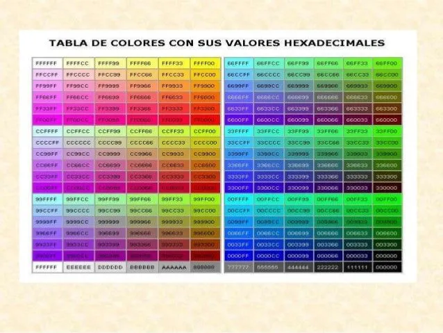 tabla-de-colores-hexodecimales ...