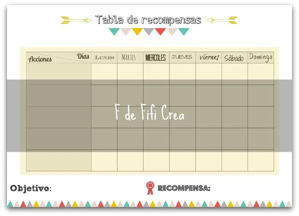 Tabla de recompensas para niños - Imprimible | Blog F de Fifi ... Tabla de recompensas para niños - Imprimible | Blog F de Fifi ...