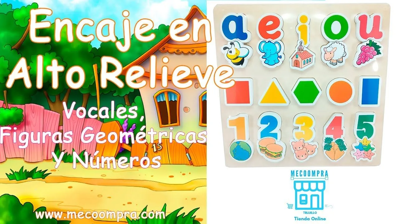 Tablero de Encaje con Piezas en Alto Relieve - Vocales, Figuras Geométricas  y Números - YouTube