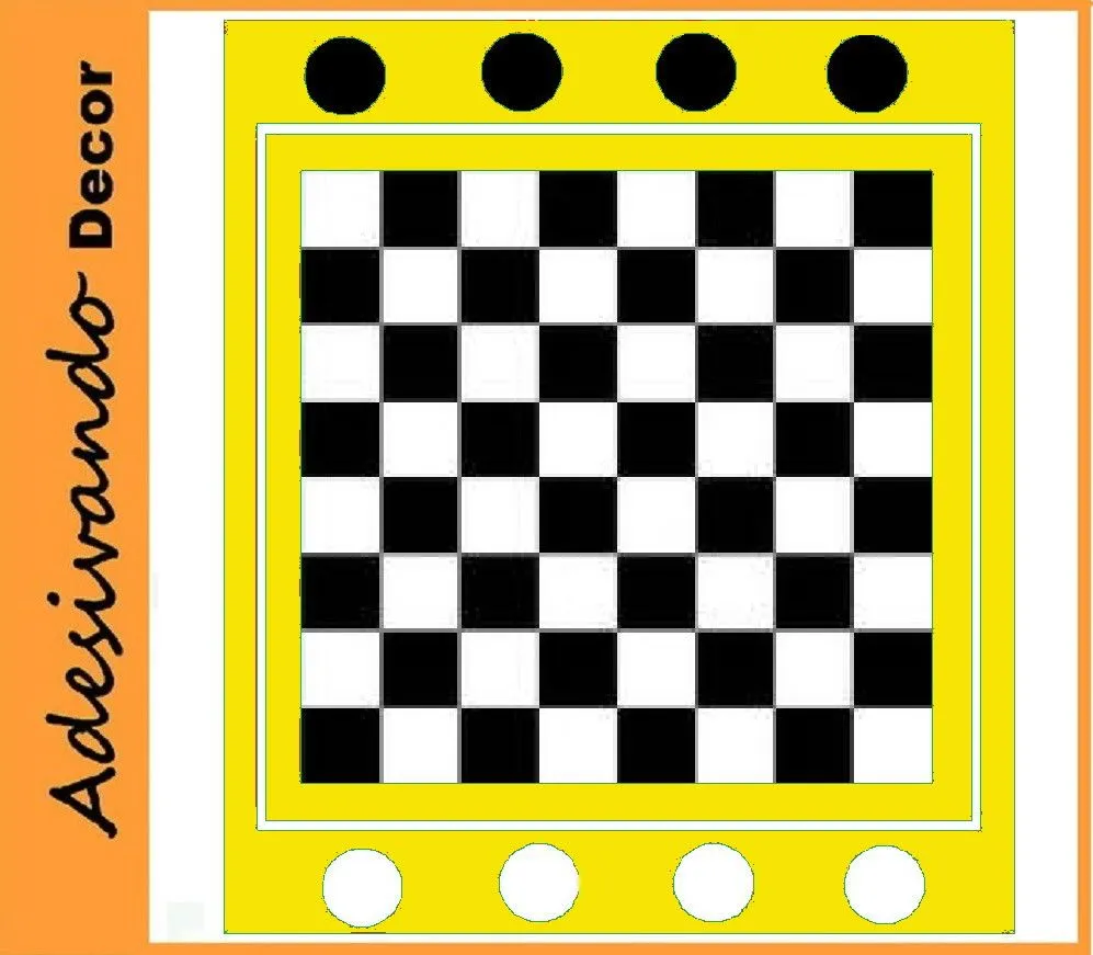 TABULEIRO JOGO DE DAMAS ADESIVO-40x50cm | Elo7 Produtos Especiais