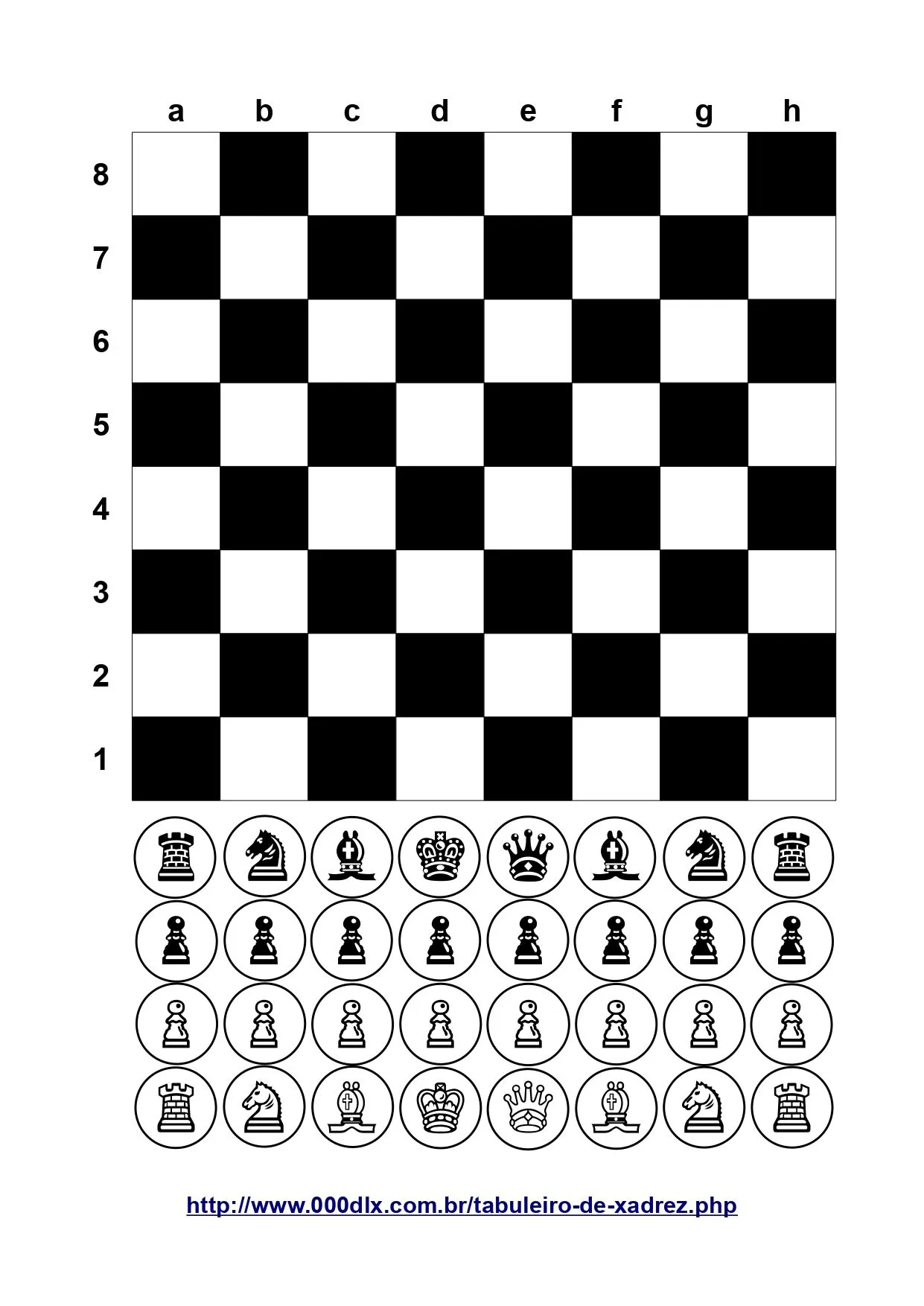 Tabuleiro de Xadrez, prontinho para jogar!