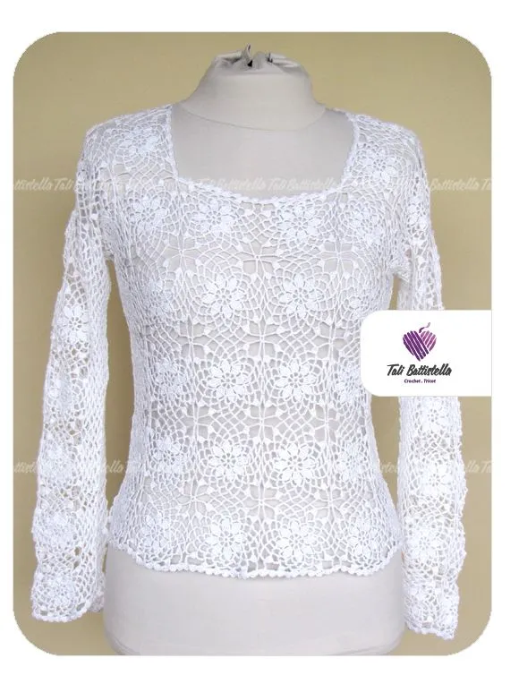 Tali Battistella: Blusa de Crochê - Ref.