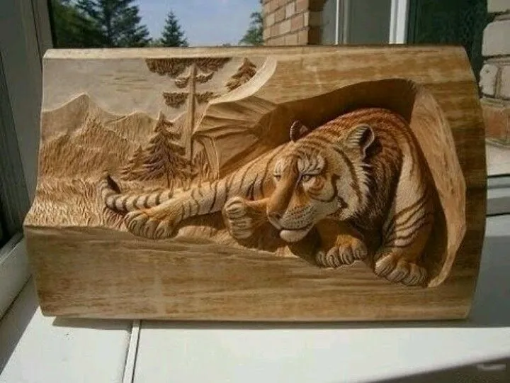 Tallado en madera, arte 3D | Woodcarving | Pinterest