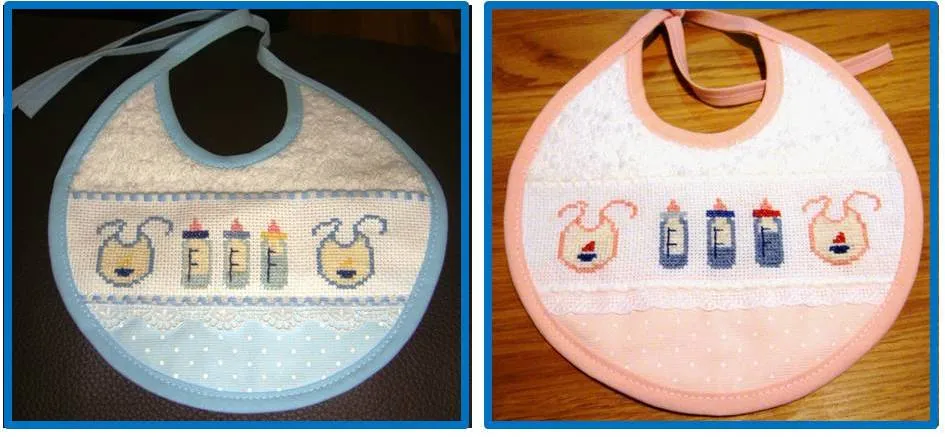 El Taller de AnitaDinamita: Baberos bebe punto de cruz El Taller de AnitaDinamita: Baberos bebe punto de cruz