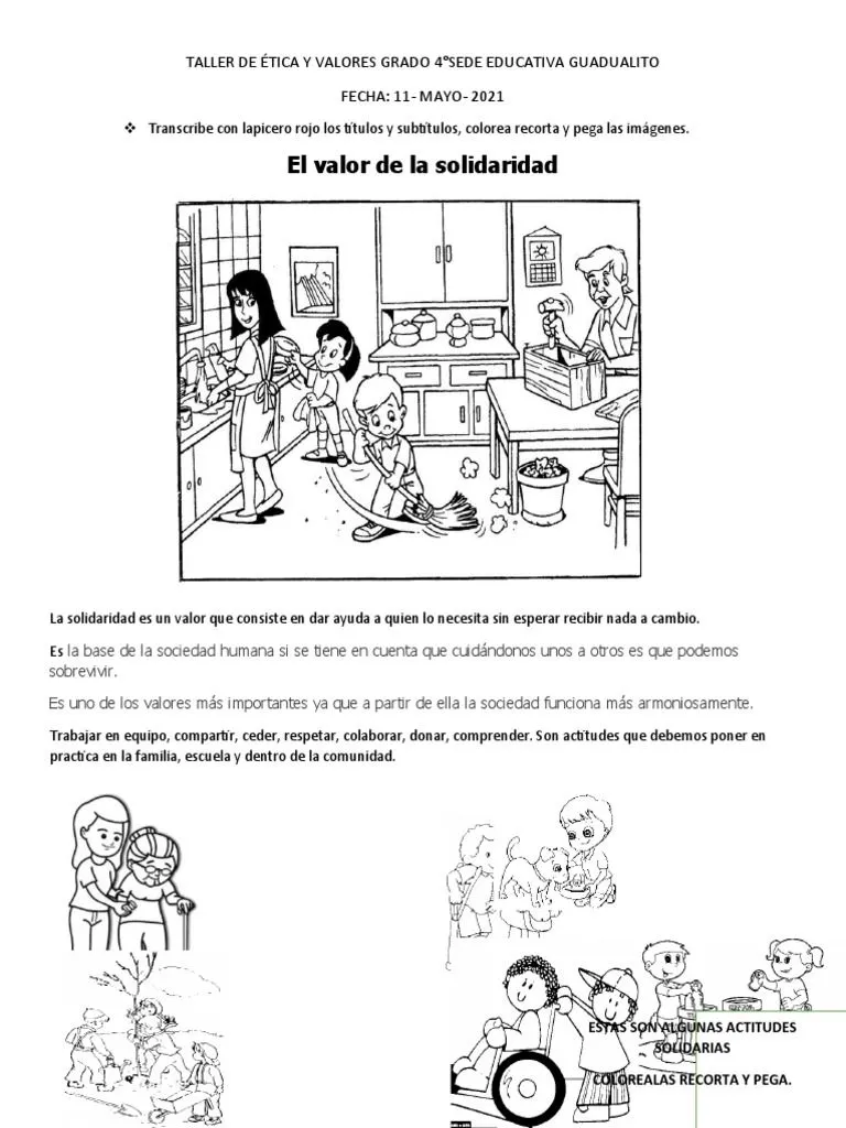 Taller de Ética y Valores Solidaridad | PDF Taller de Ética y Valores Solidaridad | PDF