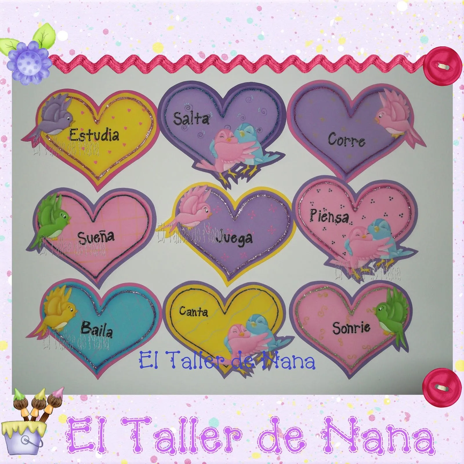 El Taller de Nana: Corazones en foami