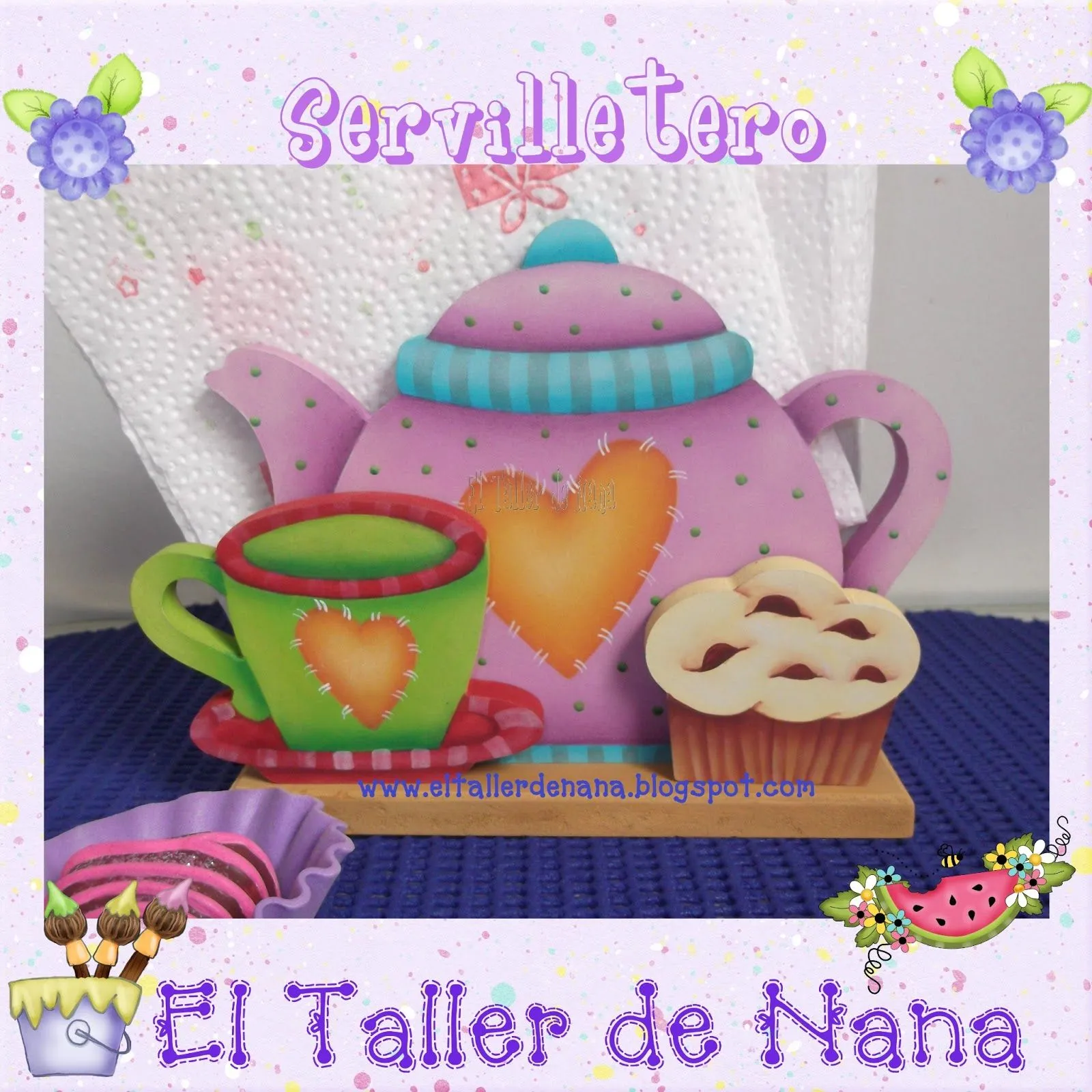 El Taller de Nana: Servilletero en Madera - Pintura Country El Taller de Nana: Servilletero en Madera - Pintura Country