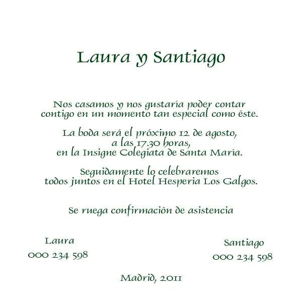 El taller de Sabela: Tipos de texto para la invitación de boda El taller de Sabela: Tipos de texto para la invitación de boda
