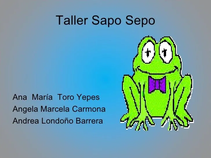 Taller sapo adivinanzas y rimas