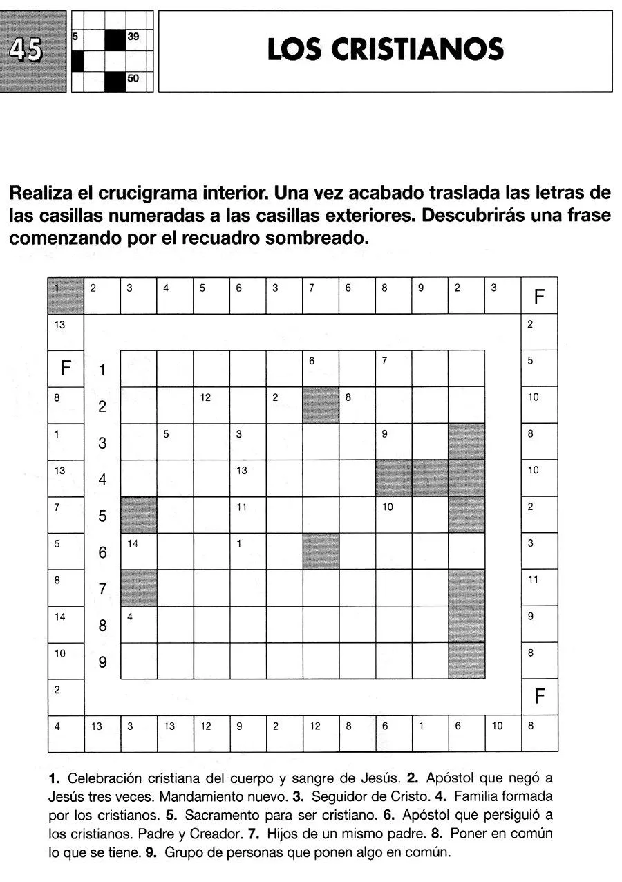 Tallita y las clases de religión...: Crucigrama Los Cristianos... Tallita y las clases de religión...: Crucigrama Los Cristianos...