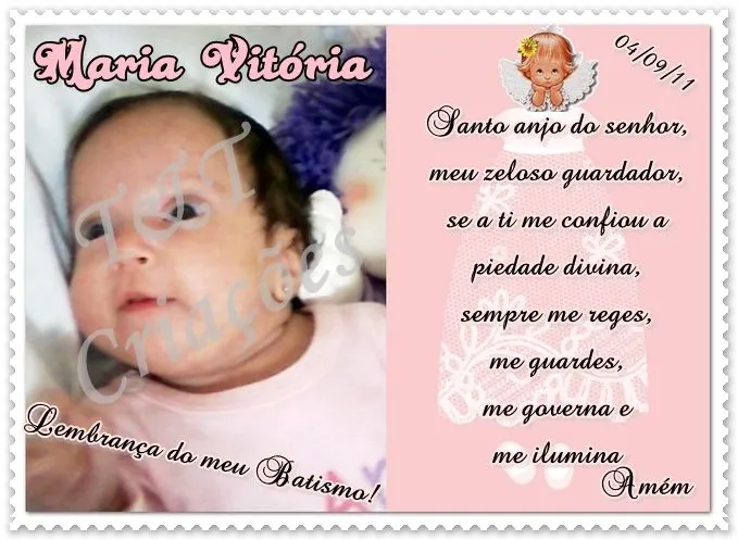 T&T Criações: Lembrança de batismo - menina T&T Criações: Lembrança de batismo - menina