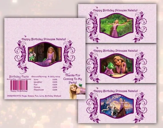 Tangled Rapunzel Big Candy Bar Wrappers Printable by EDParty Tangled Rapunzel Big Candy Bar Wrappers Printable by EDParty