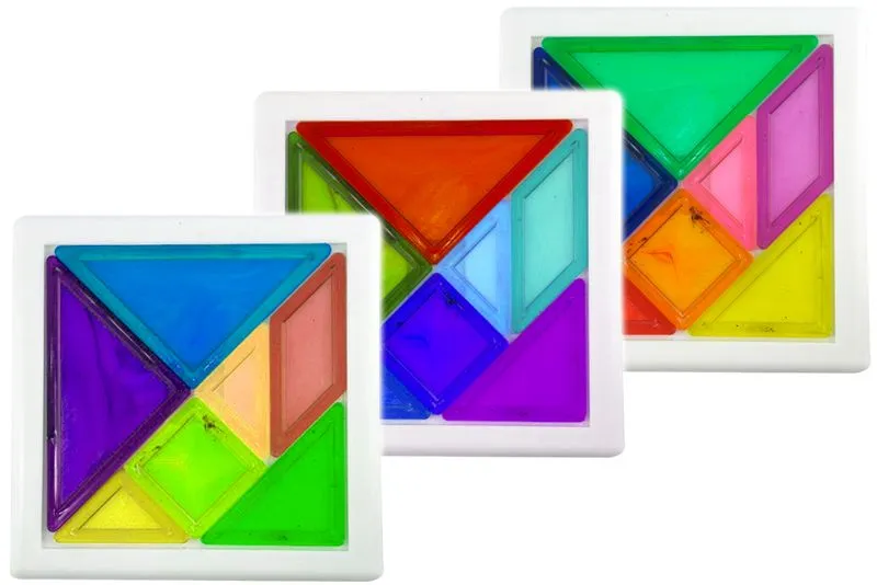 TANGRAM DE PLASTICO 15 CM ROMPECABEZAS DE FIGURAS GEOMETRICAS | WIWI