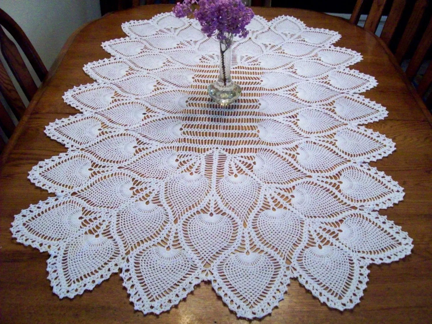 TAPETE RECTANGULAR TEJIDO A CROCHET A PUNTO PIÑA MULTIPLE ...