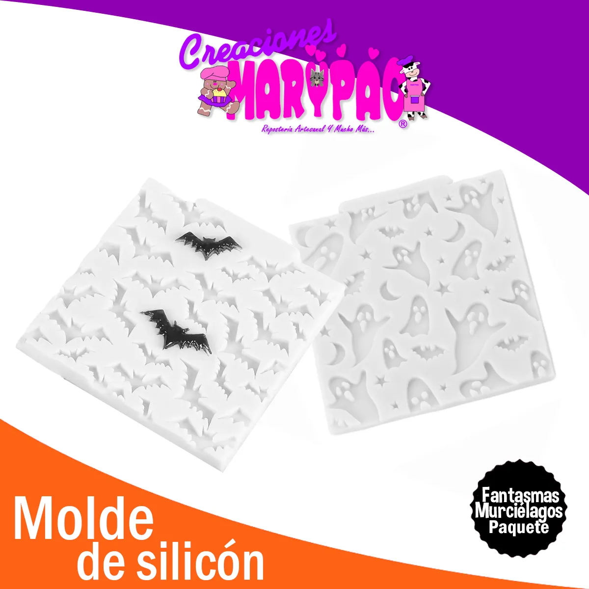 Tapetes De Silicón Fantasmas y Murciélagos Halloween – Creaciones Marypao Tapetes De Silicón Fantasmas y Murciélagos Halloween – Creaciones Marypao