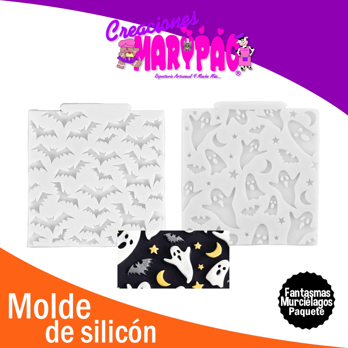 Tapetes De Silicón Fantasmas y Murciélagos Halloween – Creaciones Marypao Tapetes De Silicón Fantasmas y Murciélagos Halloween – Creaciones Marypao