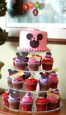 Tara's Cupcakes: Barney, Minnie Mouse and Elmo Cake/Cupcake Tower Tara's Cupcakes: Barney, Minnie Mouse and Elmo Cake/Cupcake Tower