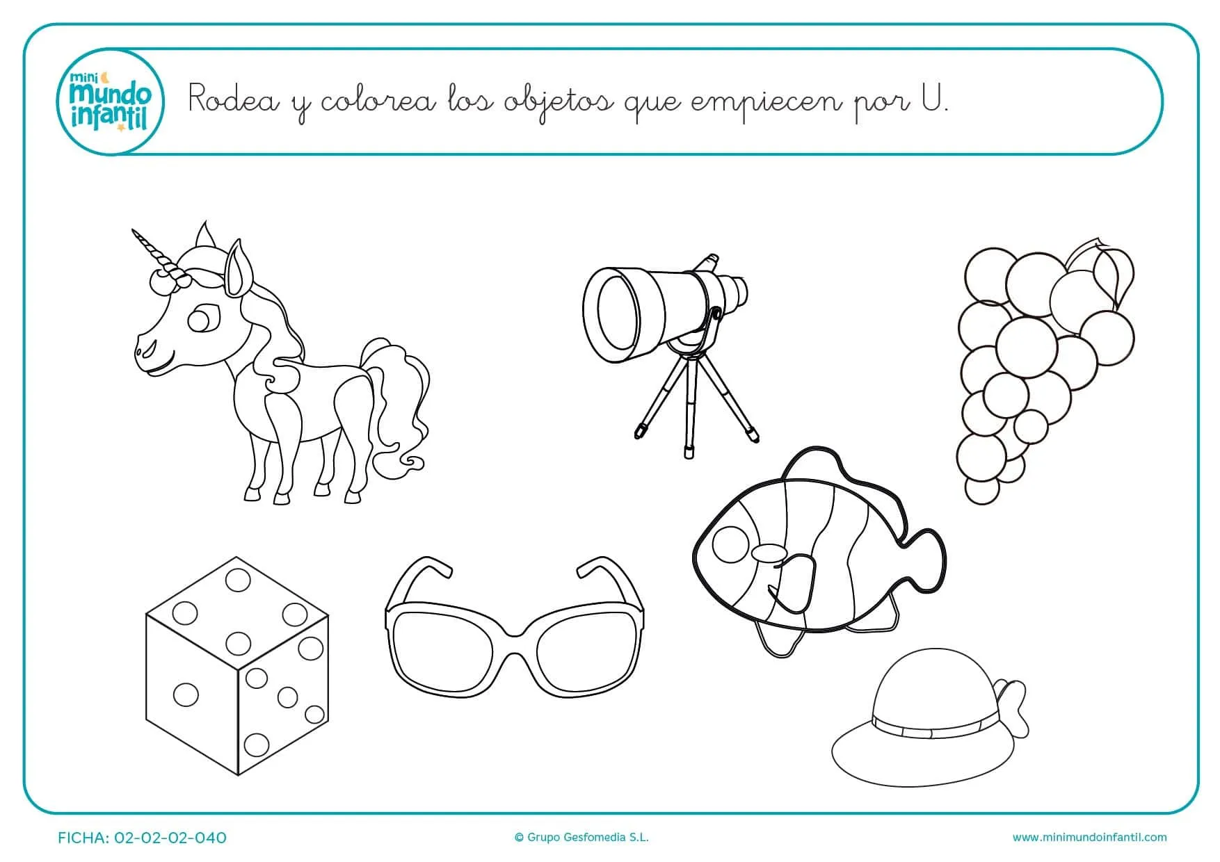 Tarea para identificar las imágenes que empiecen por la letra u Tarea para identificar las imágenes que empiecen por la letra u