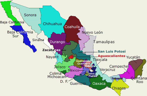 PARA MIS TAREAS: MAPA POLÍTICO DE MEXICO
