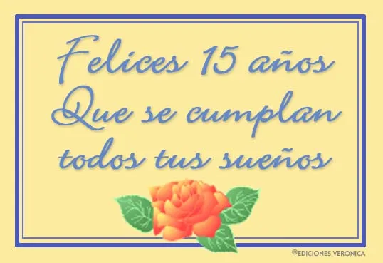 Tarjeta de 15 años