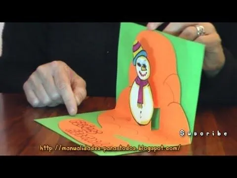 Tarjeta 3D de Navidad - Manualidades para todos - YouTube Tarjeta 3D de Navidad - Manualidades para todos - YouTube