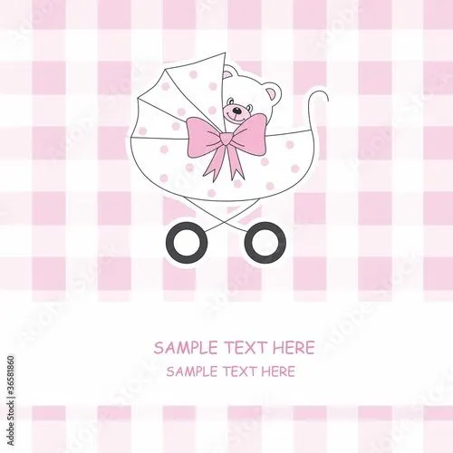 tarjeta anuncio nacimiento bebé niña" Imágenes de archivo y ...