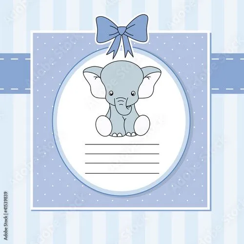 Tarjeta anuncio nacimiento bebe niño. Elefante" Imágenes de ... Tarjeta anuncio nacimiento bebe niño. Elefante" Imágenes de ...