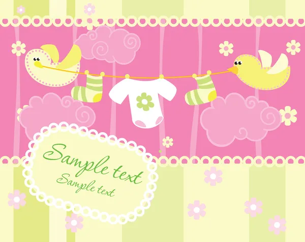 Tarjeta de aviso de llegada de bebé — Vector stock © itmuryn #1218891 Tarjeta de aviso de llegada de bebé — Vector stock © itmuryn #1218891
