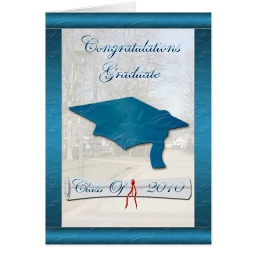 Tarjeta azul de la graduación del satén | Zazzle